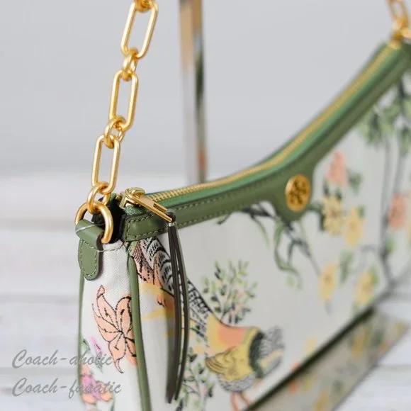 NWT Tory Burch 86558 T Monogram Brocade Shoulder Bag Crossbody in Winter Sage - Picture 4 of 10